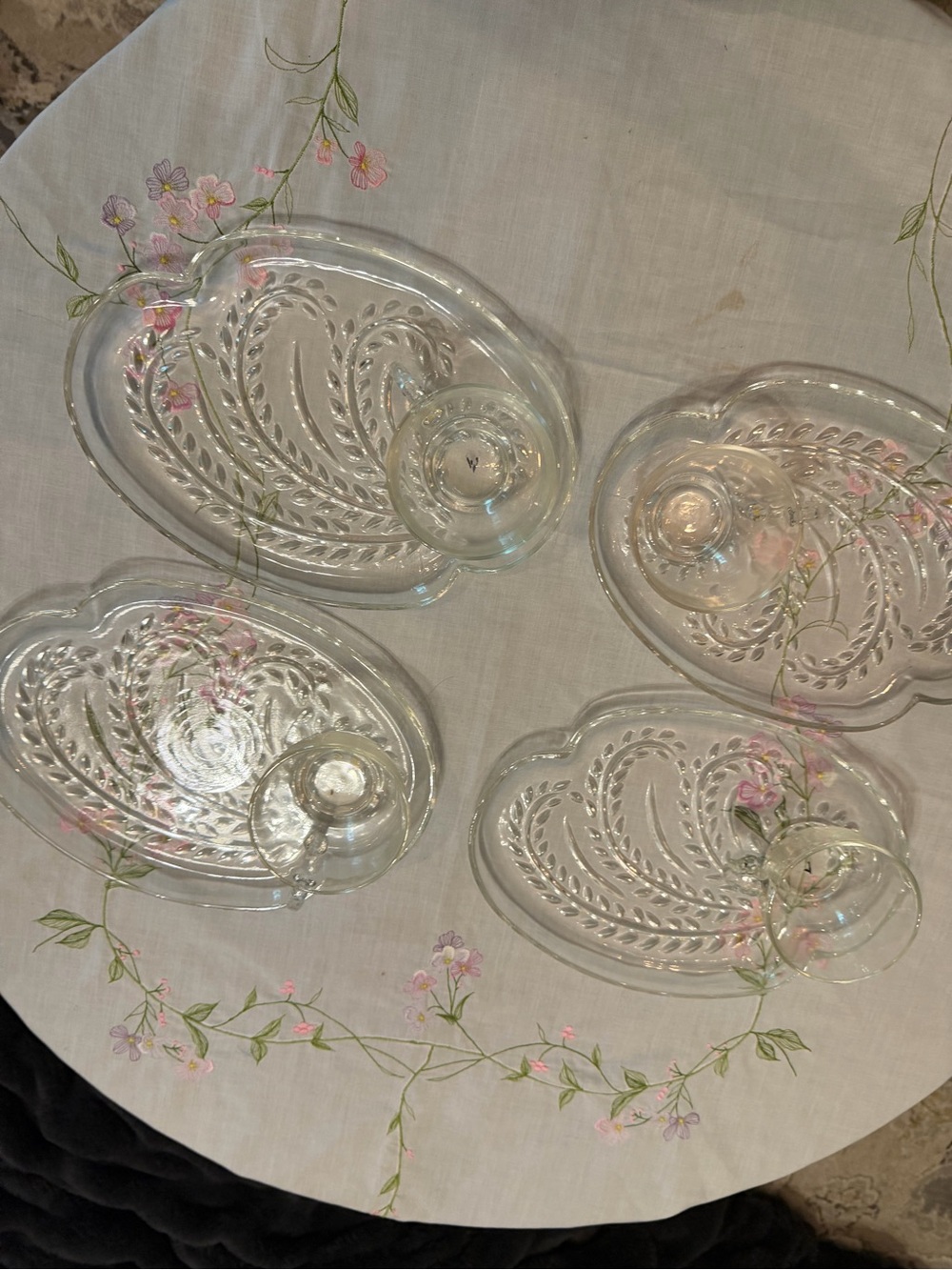 VTG Federal Glass Company Homestead Snack Set. Complete 8pc set. Original box